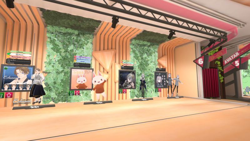 Various 3D avatars and their specifications are being displayed.